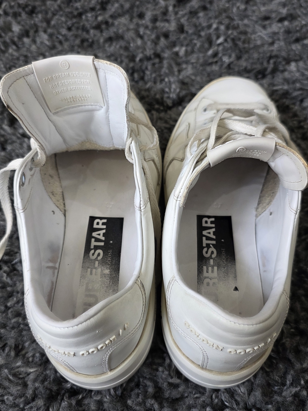 Golden Goose White Leather Sneaker Interior Tag Detail Size 37 - Picture 7 of 10
